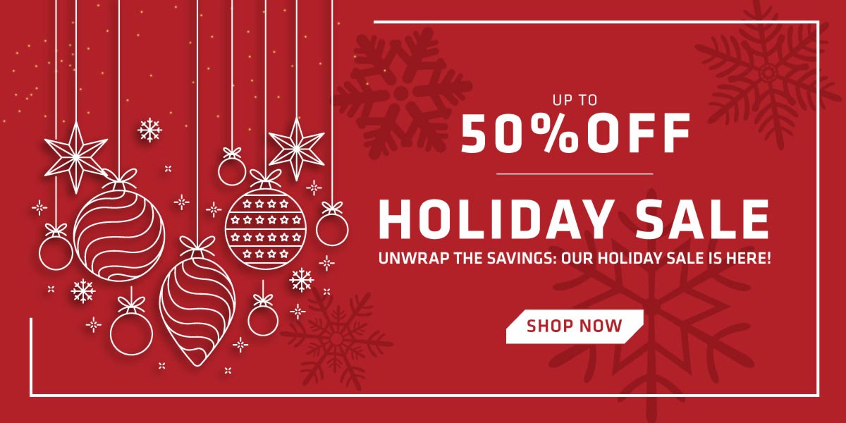 up to 50% off, holiday sale, unwrap the savings: our holiday sale is here! shop now