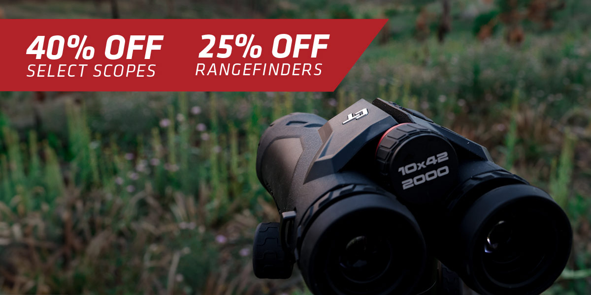 40% off select scopes, 25% off rangefinders, gear up for spring