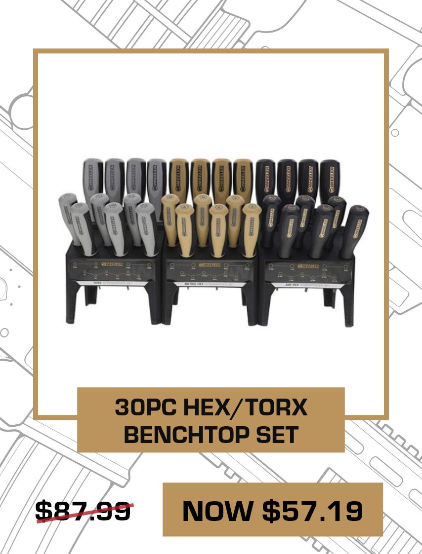 30pc hex/torx benchtop set